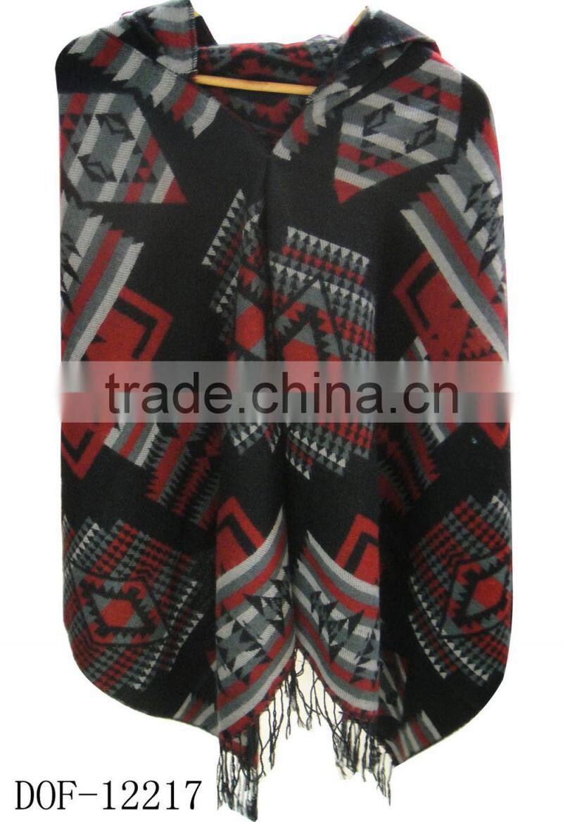 Fashion knit acrylic popular geometrical designer stole