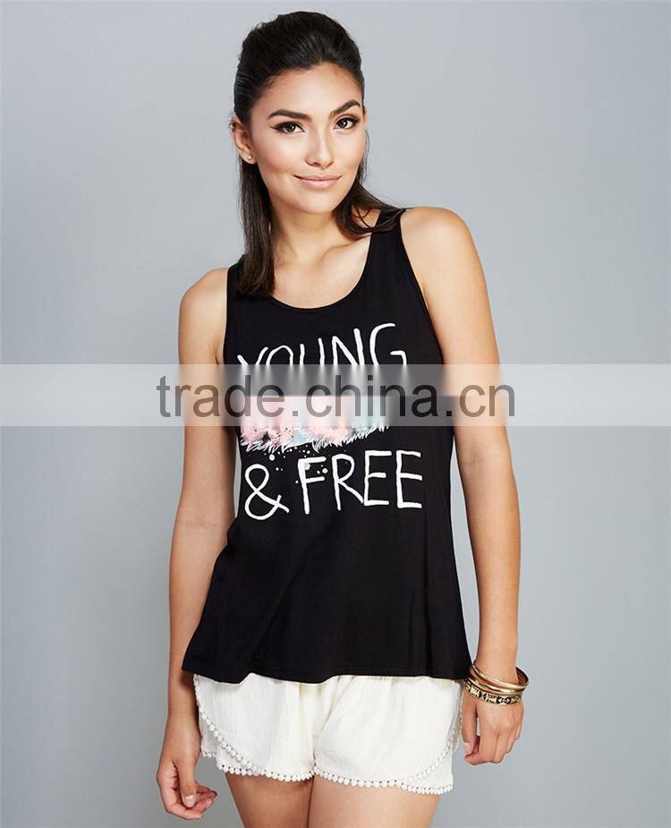 Printed workout tank top for women T back racer back tank tops