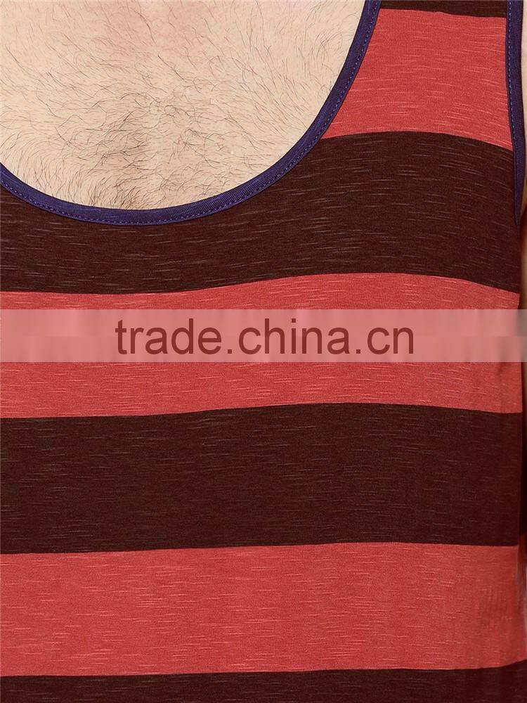 Mens summer over dyed striped custom rash vest