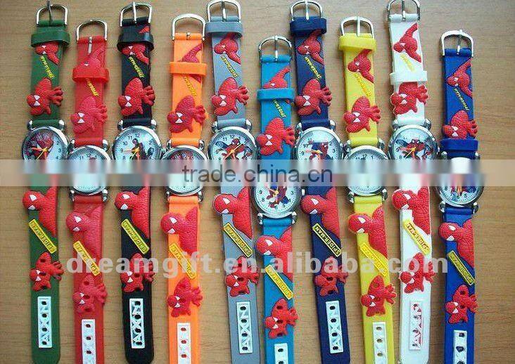 2012 hot kids watch spiderman watches charm cute factory price relly cheap 8 colors choose