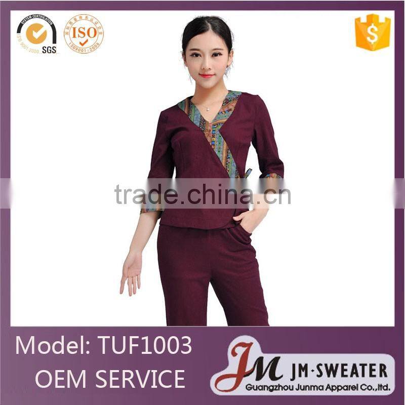 Fashion uniform design working uniform wholesale custom thai spa uniform