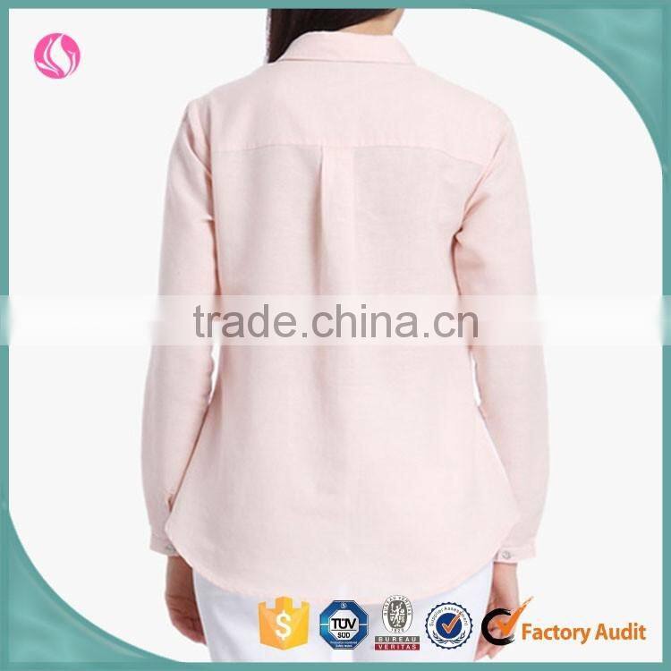 Women Blouse Shirt Model Woman Fashion Pink Linen Shirt
