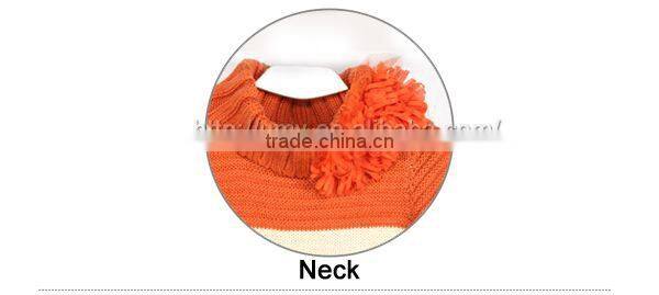 Winter New Style children Long Sleeve Sweater Dress with Pockets and Buttons