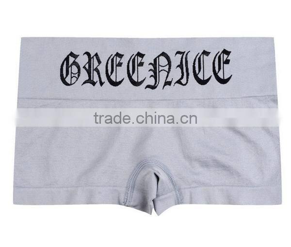 2017 Custom New Fashion Design Print Personalized Logo Breathable Lycra Cotton Sexy Sport Seamless Boyshort Women Underwear