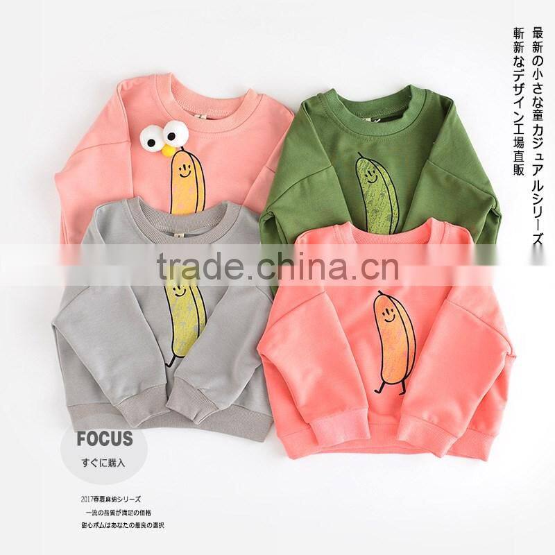 S65838A 2017 fashion fruit banana hoodies kids spring sweatershirts