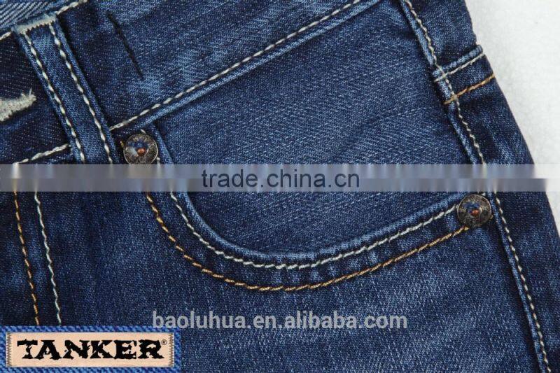 S1114K Toddler kid girls Children stretchable waistband indigo washed denim jeans