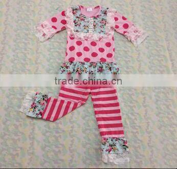 Boutique Cheap polka dots Ruffle Petti Rompers For Children 100% Cotton Casual Baby Romper