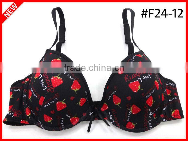 hot images women sexy bra underwear/stylish strawberry printed bra