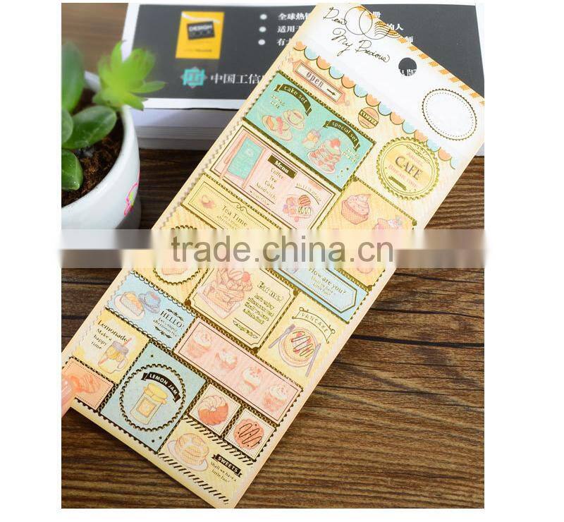 Pearl paper sticker custom cheap Postage stamps sticke with gold stamp adhesive sticker for decoration