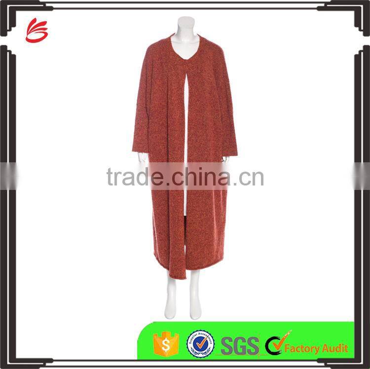 Natural Neck Woolen Ladies Women Pajamas Sleepwear Robe with Dropped Shoulders