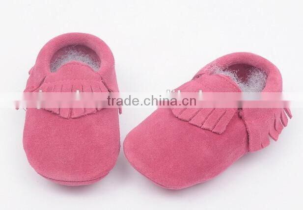 High quality suede leather moccains for baby, prewalk leather moccains