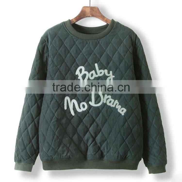 Unisex autumn/winter Korean style diamond-type lattice cotton/polyester pullover sweatshirts campus wear