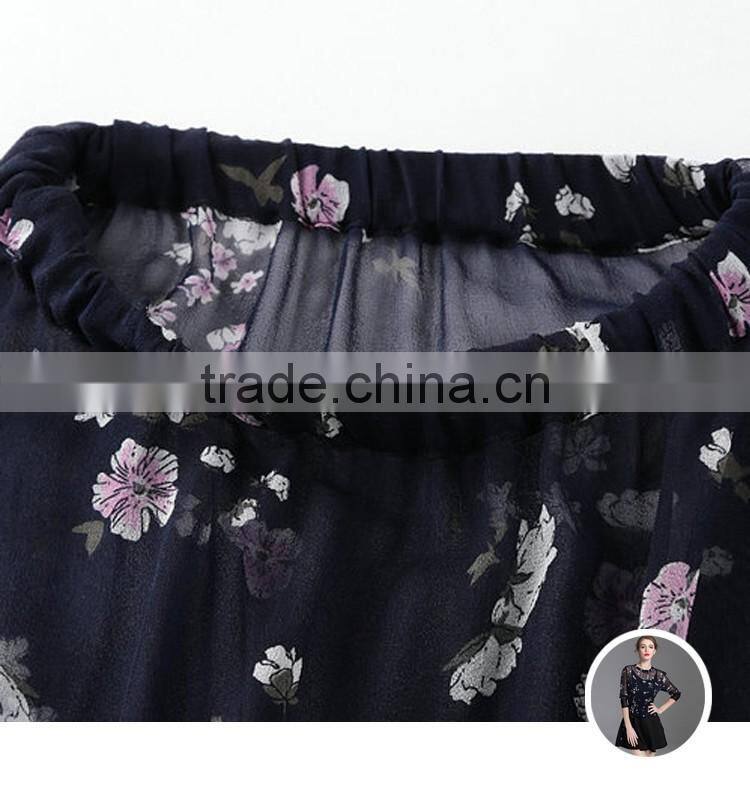 ladies black see-through silk elastic neck dress women's apparel