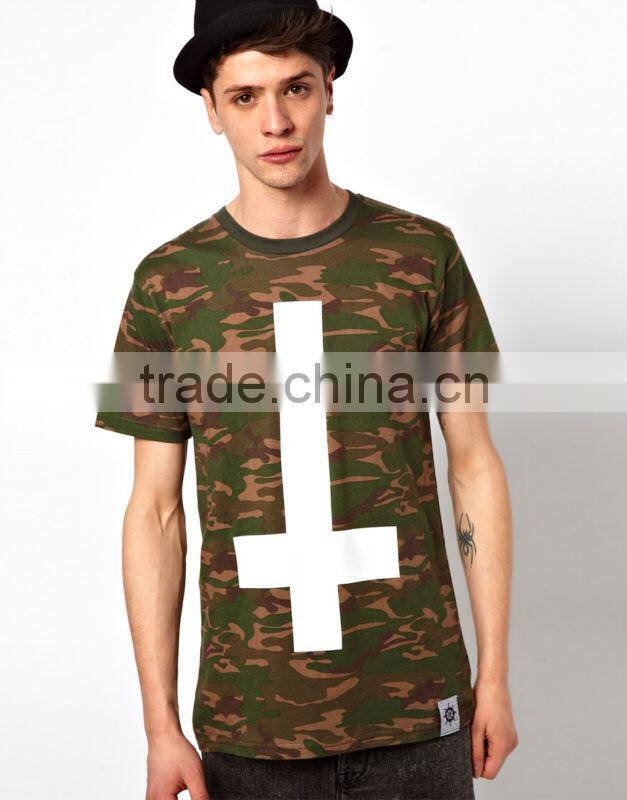 camo cross print pattern tee shirt