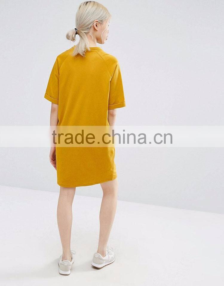 Guangzhou Shandao OEM Wholesaler Casual Summer Plain Dyed 180g 100% Cotton Elongated Tshirt Wholesale Maxi Skirts