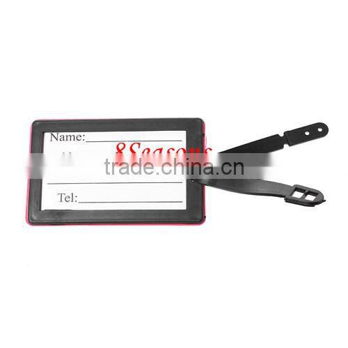 Fuchsia Polyvinylchlorid Travel Suitcase Baggage Tag Luggage Tag Name Bag Card Holder 10.5cm x 6.5cm