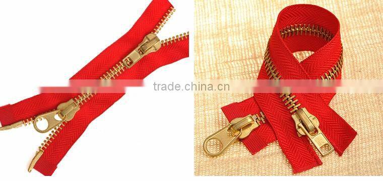 two ways large Metal Brass Zipper, Brass Zips