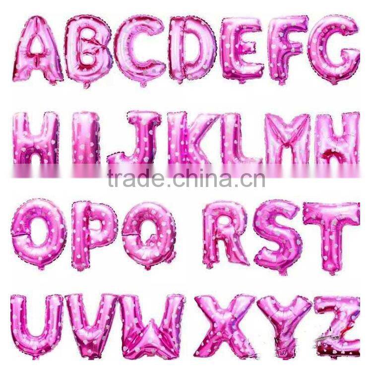 16 inch gold silver blue red color foil letter balloons for party decoration