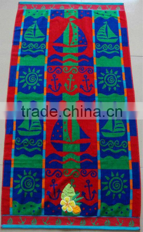 100%cotton high quality famous brand jacquard beach towel
