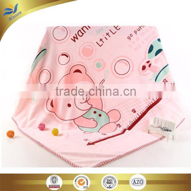 china manufacturer microfiber cartoon bear and bubbles character reactive printed baby blanket 110*110 cm
