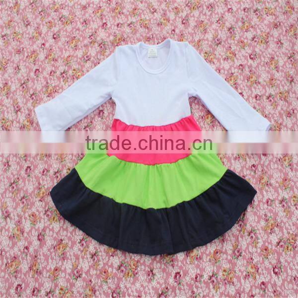 Latest Casual Baby Girls Santa Christmas Dress Fancy Long Sleeve Dresses For Girls Of 7 Years Old