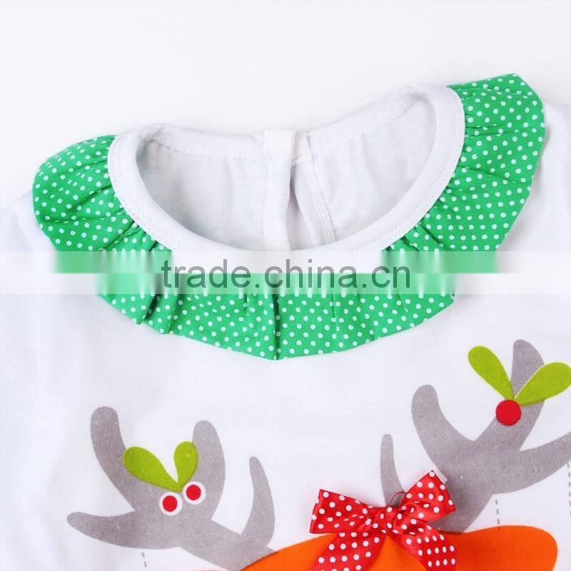 2017 sales Christmas plain clothing tutu prettiskirts pom pom pants new design grenadine christmas sets