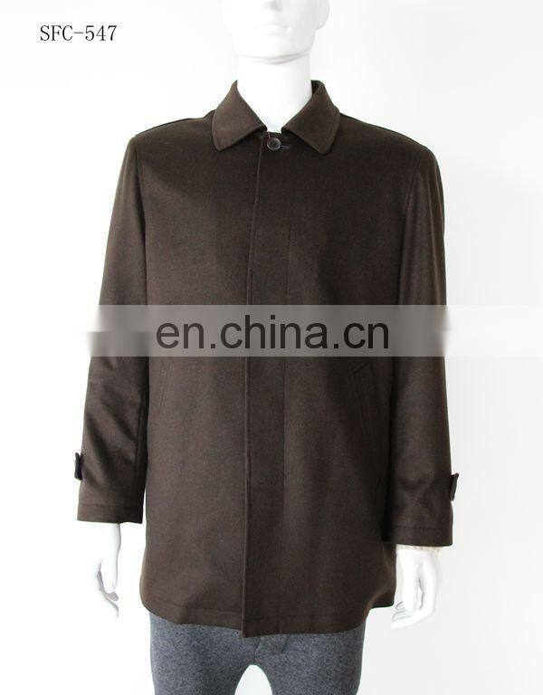 Men's Single-breasted cashmere long coat
