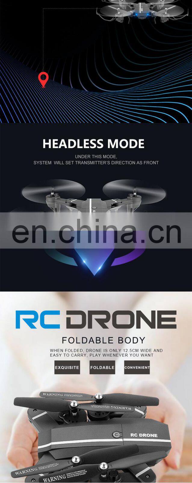 2017 Newest Wifi FPV Gravity sensor Rc Drone Foldable Quadcopter with HD Camera
