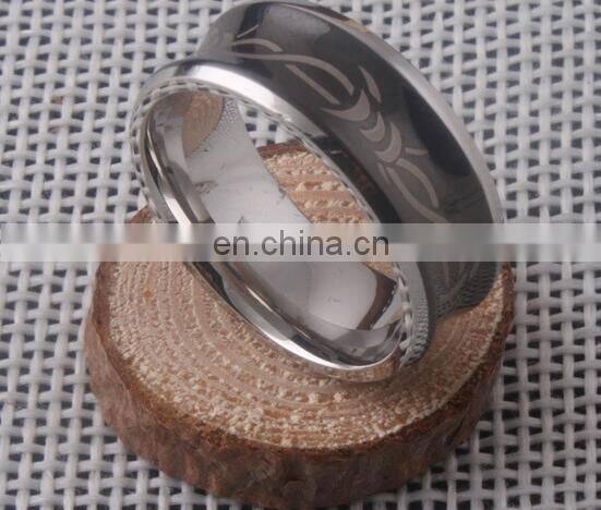 Hot Sale GODBEAD Shiny Black Men's Ring Tungsten Carbide Wedding Ring Men women Stainless steel triangle mark rings