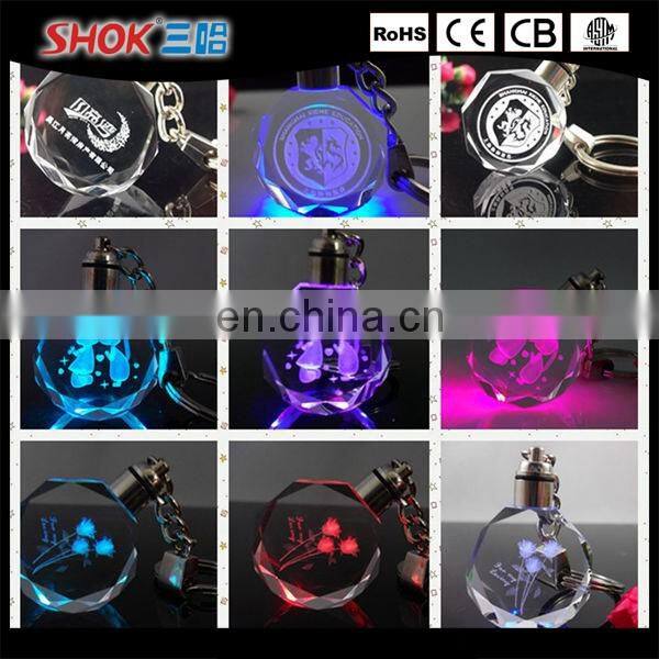 Wholesale promotional gifts cheap custom led crystal keychain
