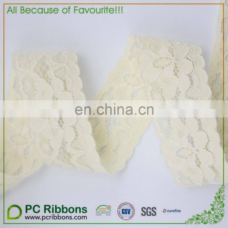 Cream elastic lace fabrics