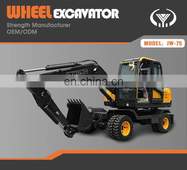 Farm use low fuel consumption wheel mini loader excavator with grapple
