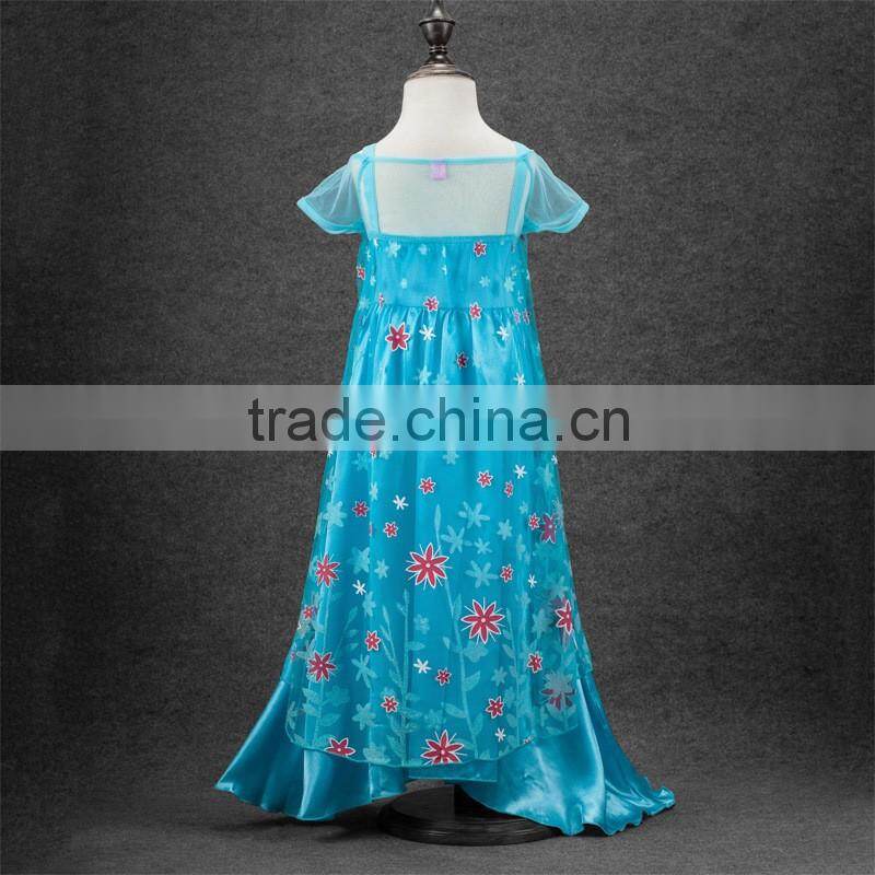 walson 2015 hot sell Girls dress colorful style princess kid dress for child