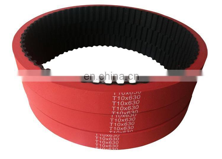 T10-630 Red rubber coated timing belt for Packing machine