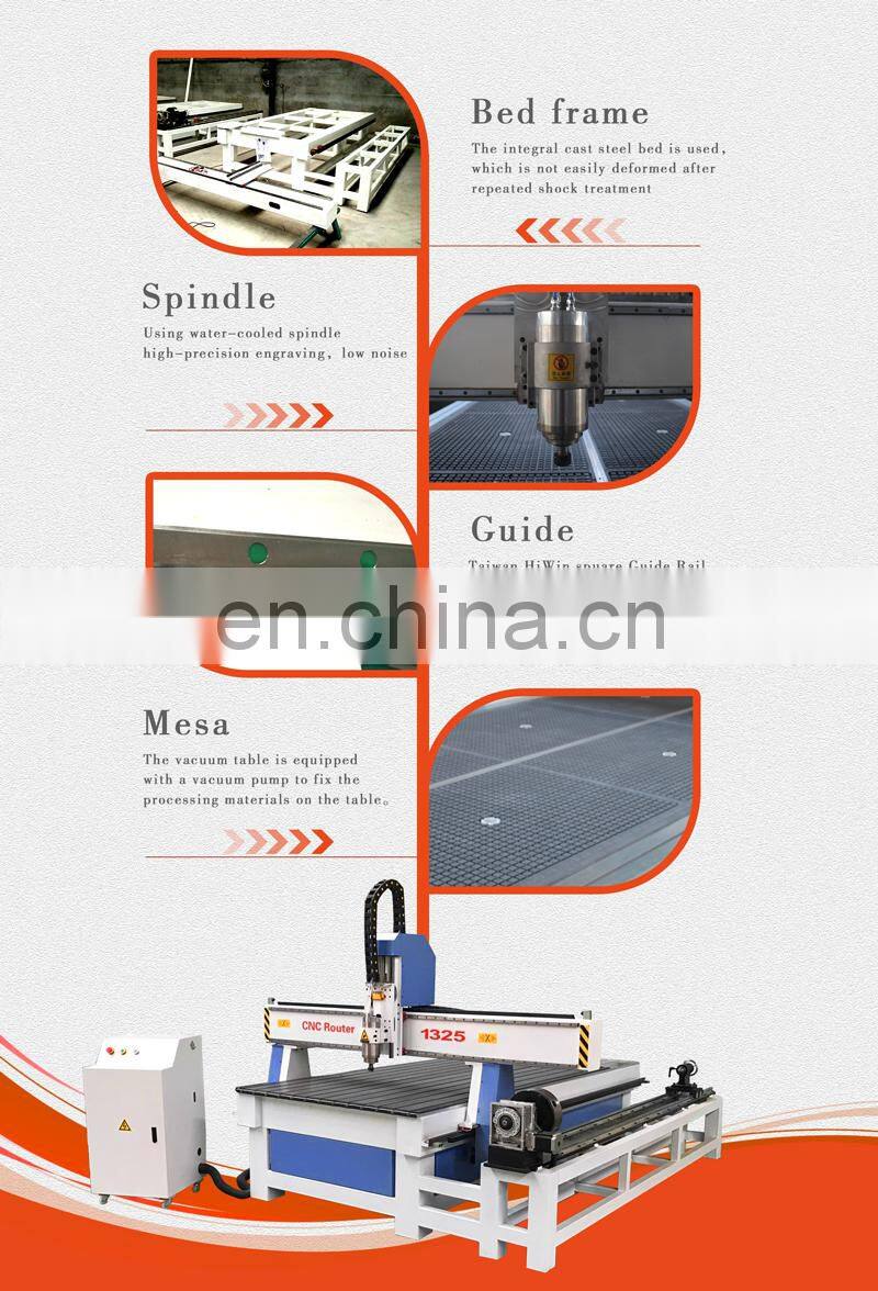 Add rotary axis Wood board/tube carving 3D hollow cutting staircase round handrail cnc carving machine