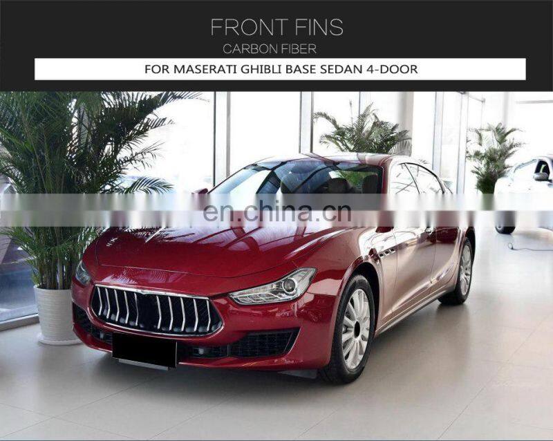 Carbon Fibre Front Bumper Fins Canards for Maserati Ghibli 2018