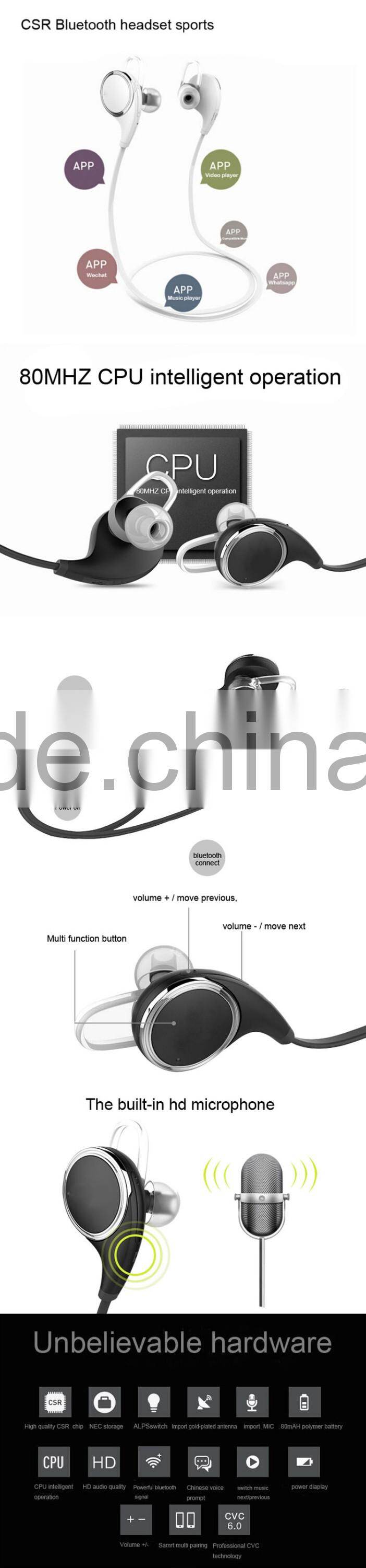 2015 Best selling fashion design mini wireless bluetooth headphones qy8 for samsung smart phones