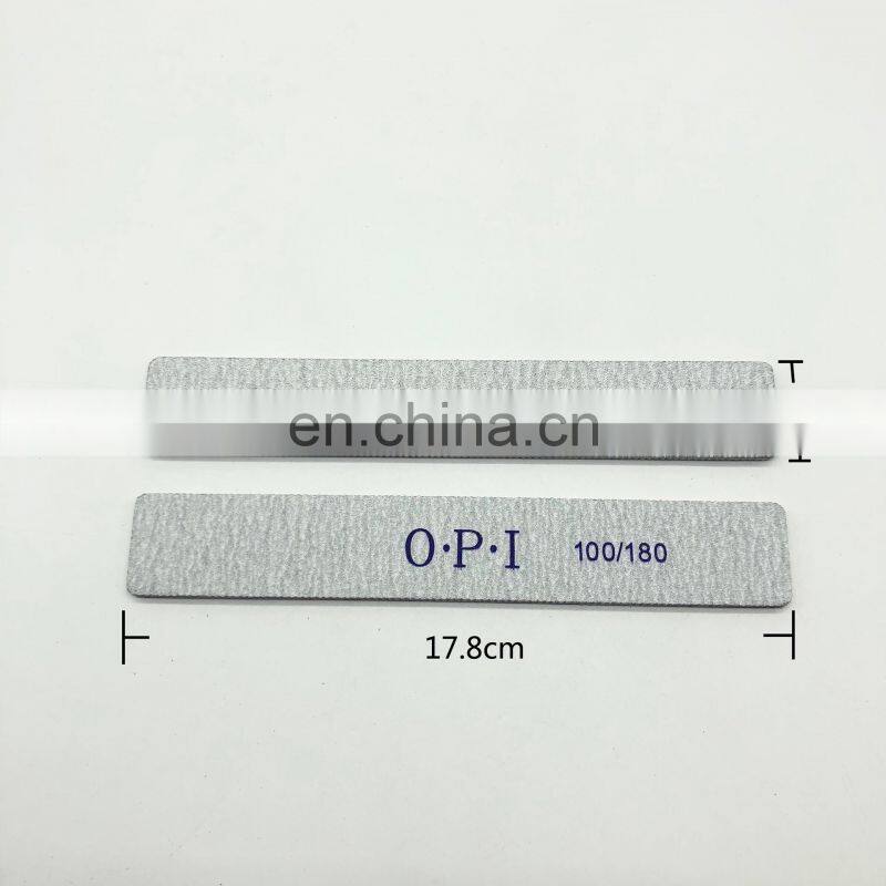 Professional High Quality Nail Files Rectangular Shape Custom Logo 80/80 100/100 100/180 Grit Zebra Double Side Nail File