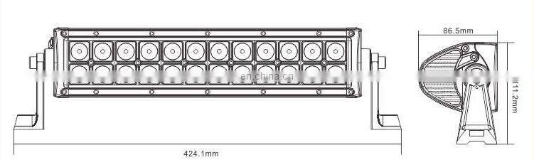 LED6-72 LED light bar 72w 4320lm 14inch combo beam Double row for auto Automotive lighting system work light E pistar LANTSUN