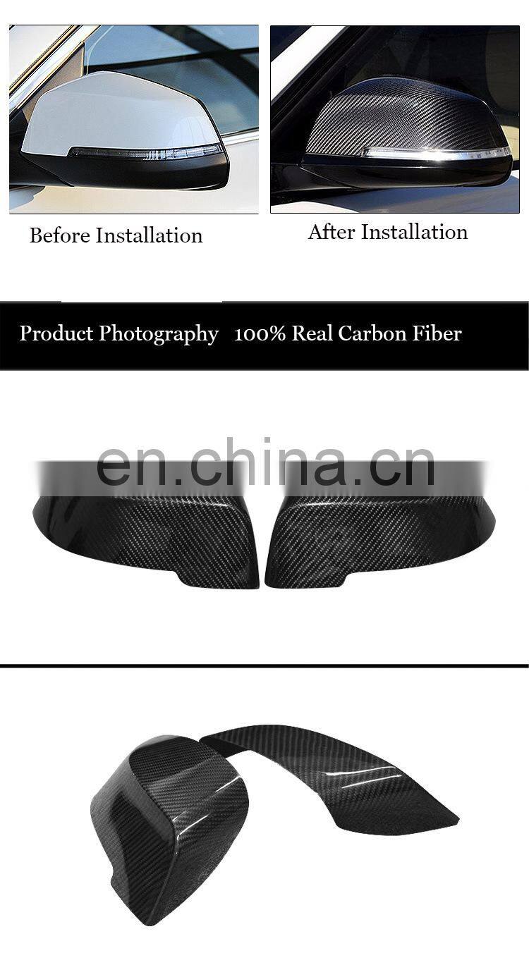 Runde Car Modification Rear View Mirror Shell Add On Style Real Carbon Fiber Car Mirror Cover For BMW 1.2.3.4 Series