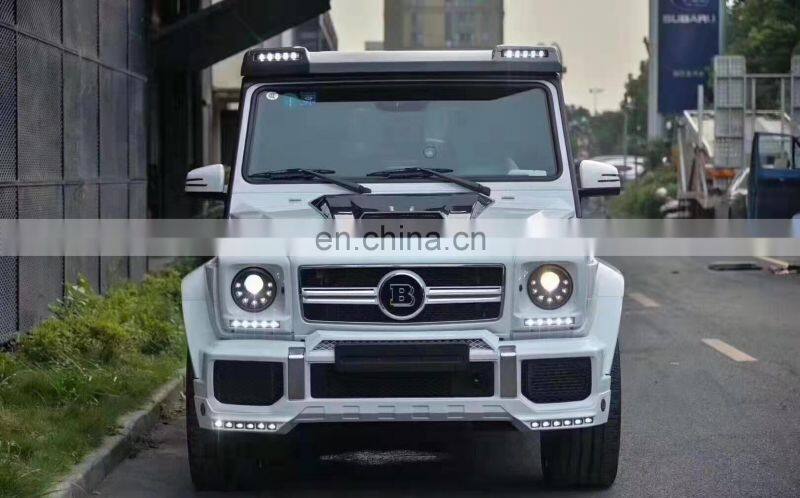 Runde Carbon Fiber For Mercedes-Benz G500 G55 G63 G65 Wide Body Kit Front Bumper Side Skirt Wheel Eyebrow