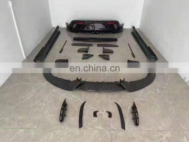 Runde Car Modification Carbon Fiber Front Lip Rear Lip Side Skirt Spoiler For Porsche Taycan Turbo Modify Mansory Style Body Kit
