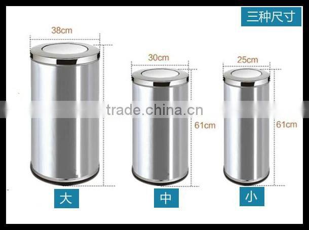 wave cover stainless steel trash can