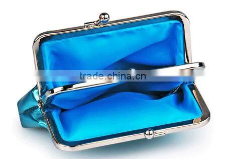 Lady flash metal substantial design PU wallet cheap lady wallet