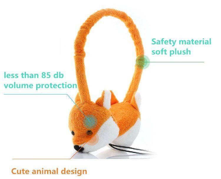 Factory price wired stereo cartoon plush children panda headband headphone