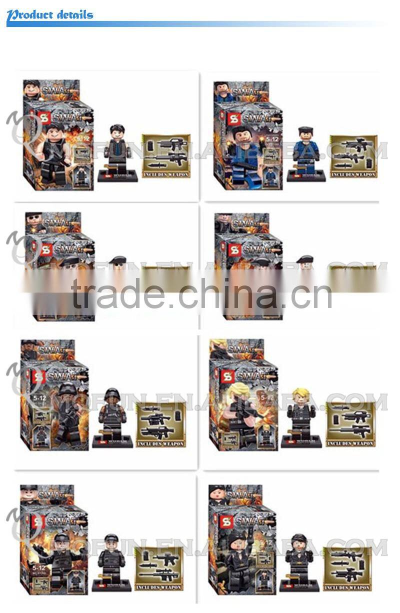 Mini Qute Senye 8pcs/set CS SWAT Police station plastic boys kids models building blocks action figure educational toy NO.SY 260