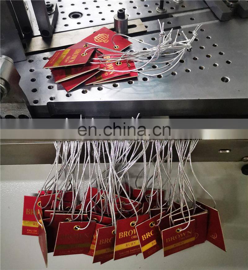 UT150 Fully Automatic Perfume bottle Hangtag Knot Tying Machine, car freshener card stringing equipment