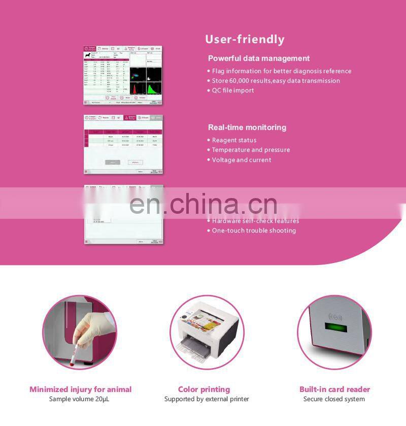 HC-B002C Factory direct 5-Part Veterinary Hemanalysis fully Auto Hematology Analyzer Cell Blood Counter