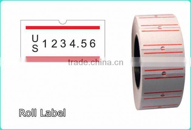 Thermal paper label on roll