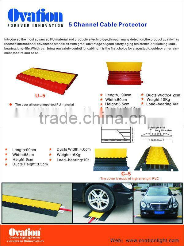 Black & Yellow 5 Channels Not Easy To Bad PVC Cable Protector Outdoor